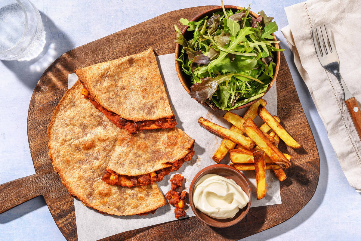 Charred Corn, Bean and Cheddar Quesadillas