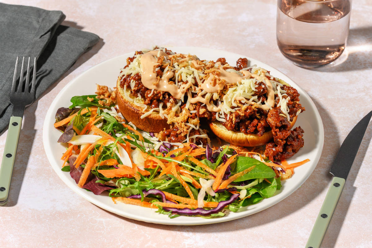 Super Quick Beef Cheeseburger Inspired Sloppy Joe