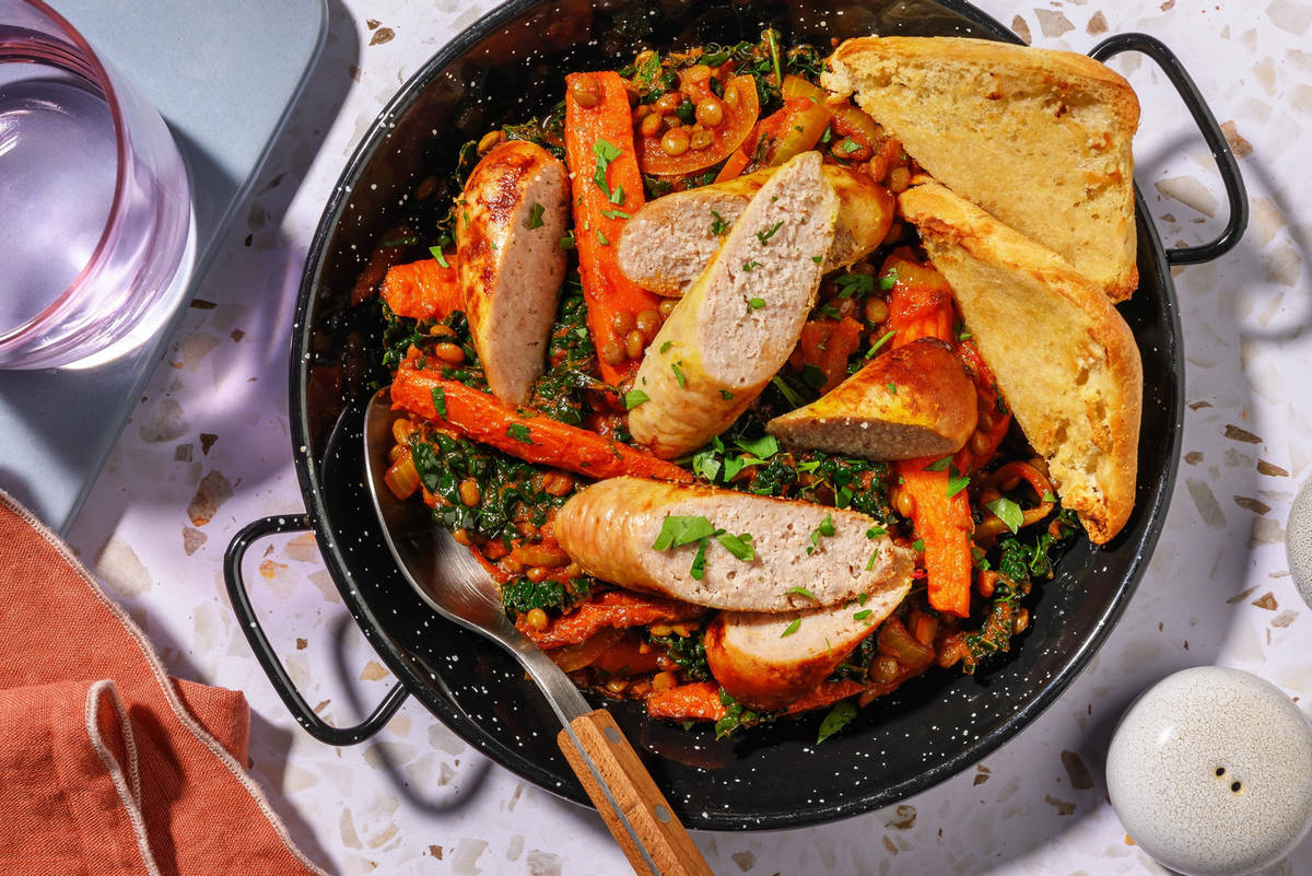Double Sausage and Lentil Cassoulet