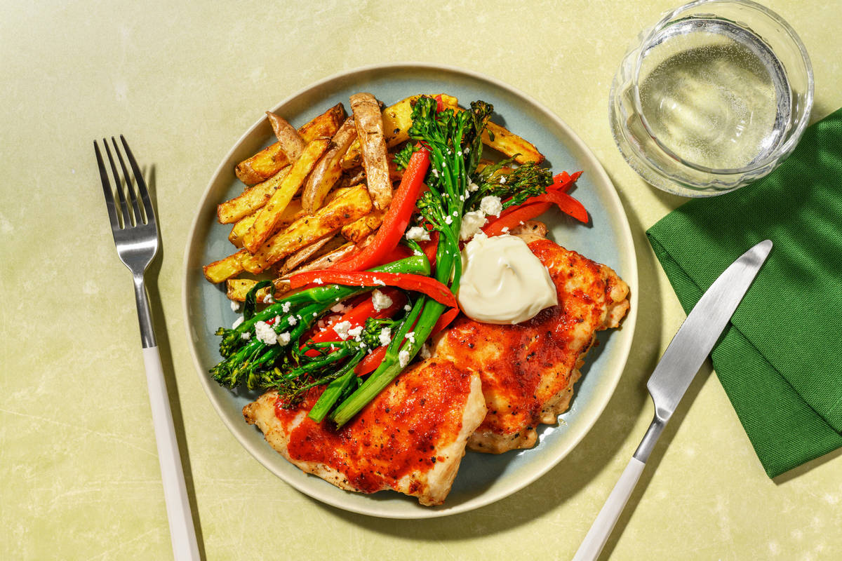 Honey Harissa Chicken Traybake