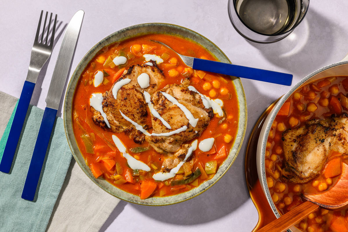 Moroccan Harira Inspired Chicken Soup
