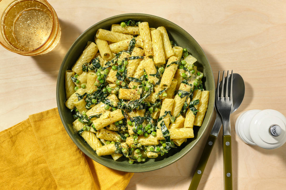 Pesto Mac and Peas