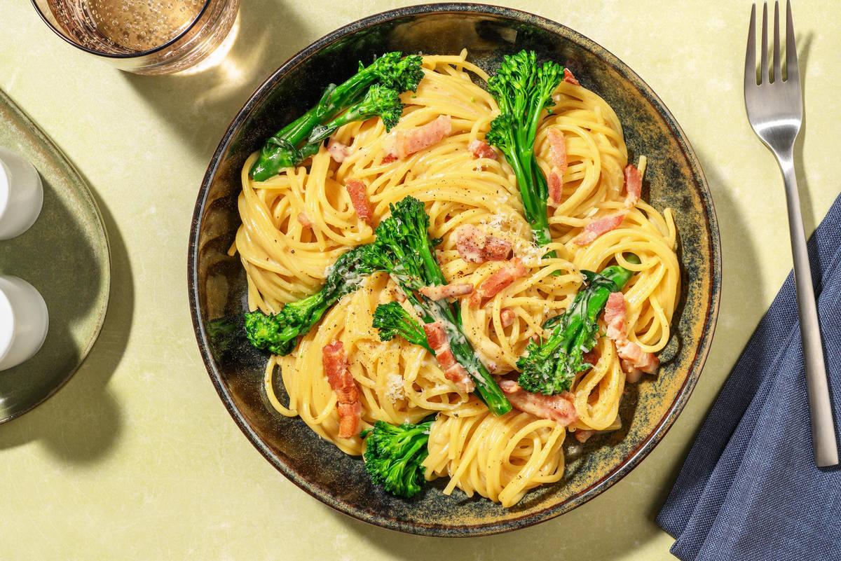 Spaghetti nach Carbonara Art