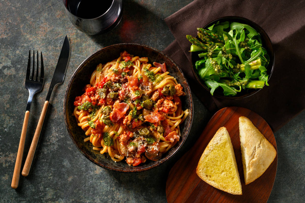 Ultimate Pork, Bacon and Mushroom Ragu Linguine