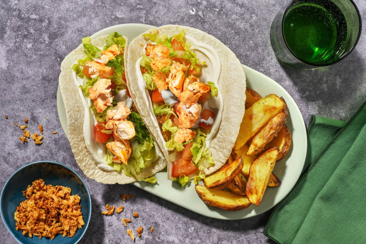 Tamarind Glazed Chicken Tacos and Wedges