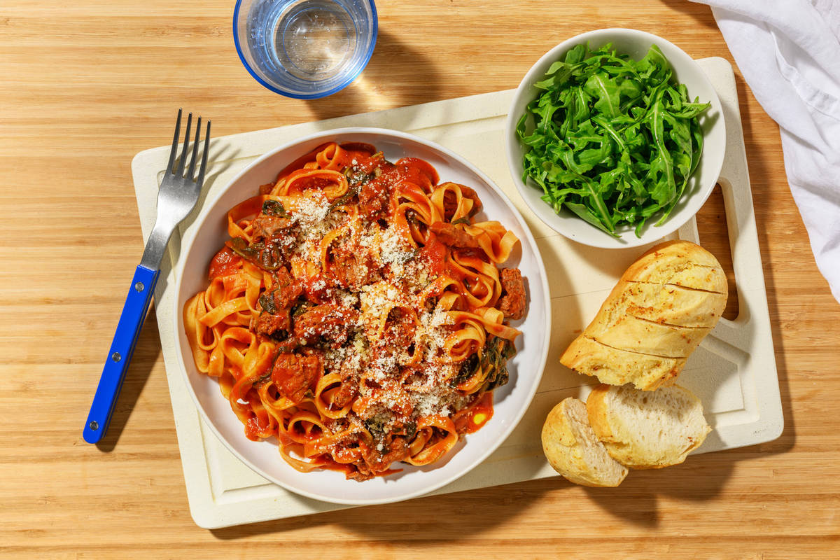 Easy Pulled Beef Ragu and Fresh Tagliatelle