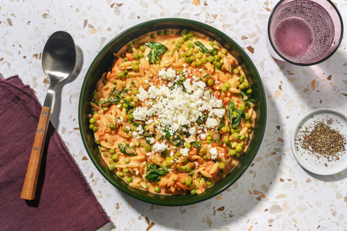 Creamy Mexican Style Spiced Prawns and Orzo