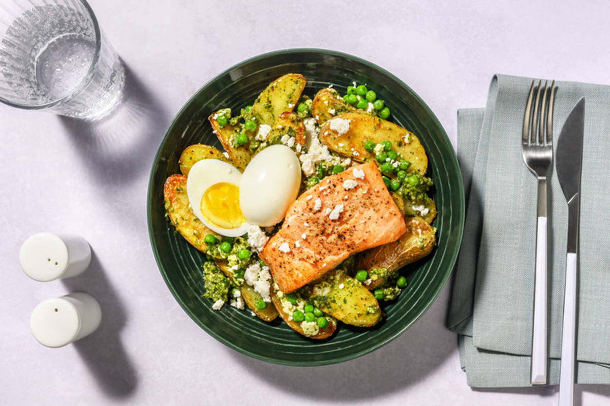 Salmon and Pesto Potato Salad