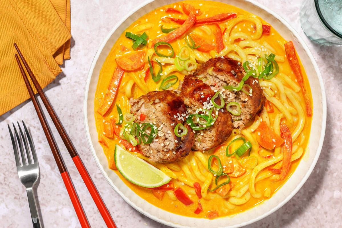 Kruidig kipgehaktbrood met gele curry