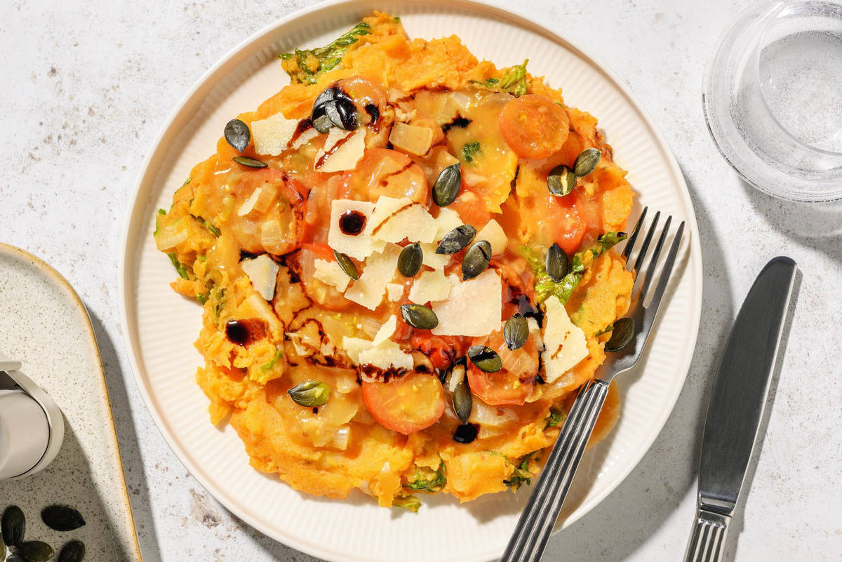 Andijviestoemp met Grana Padano en rode pesto