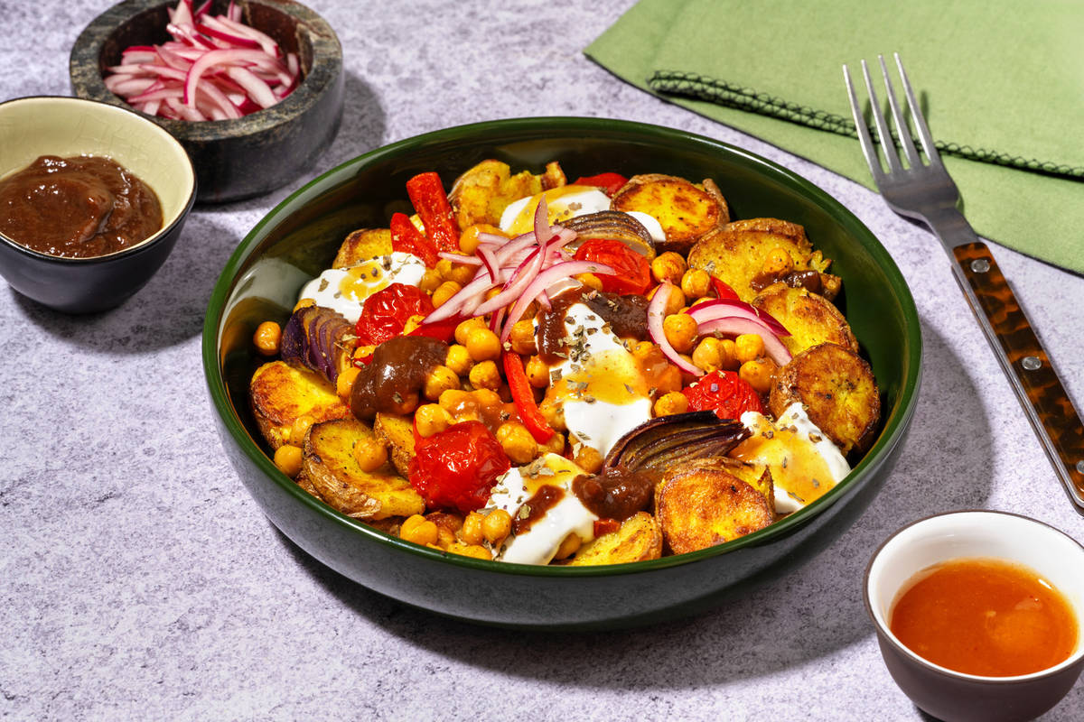 Aloo Chaat Inspired Paneer Loaded Potatoes