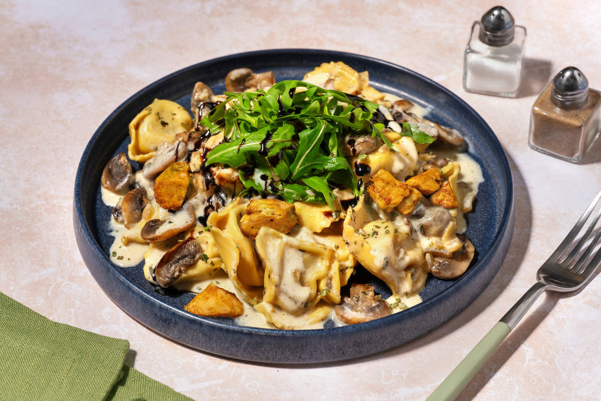 Creamy Chicken, Mushroom, Spinach & Chicken Ricotta Tortelloni