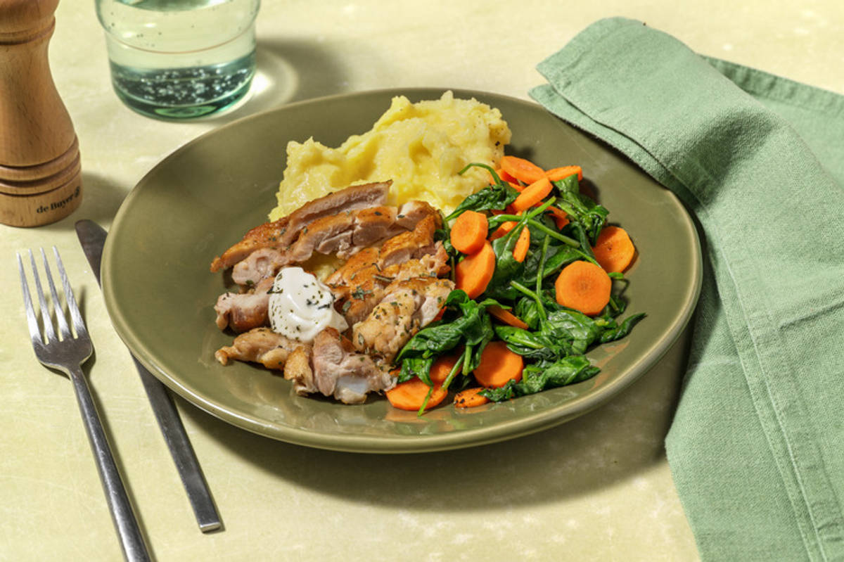 Double Garlic Chicken & Creamy Potato Mash