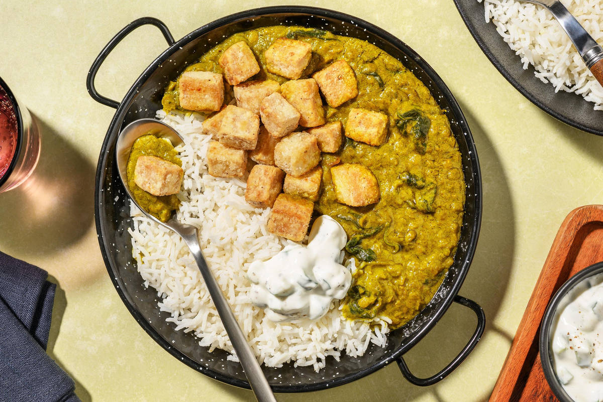 Romige spinaziedahl met tofu