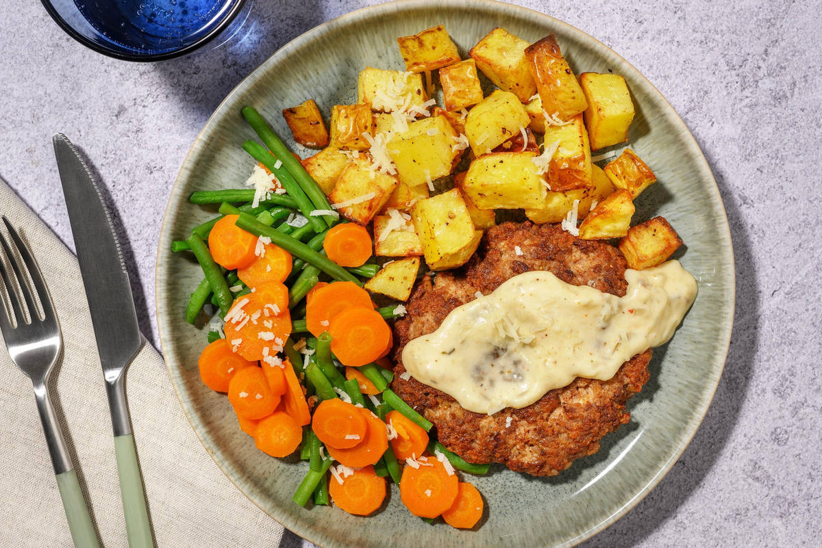 Burger met Parmigiano Reggiano-roomsaus