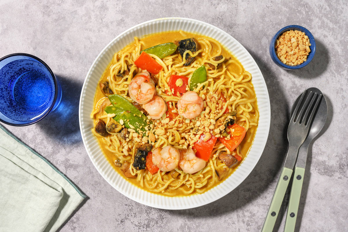 Coconut Prawn Laksa Noodle Soup