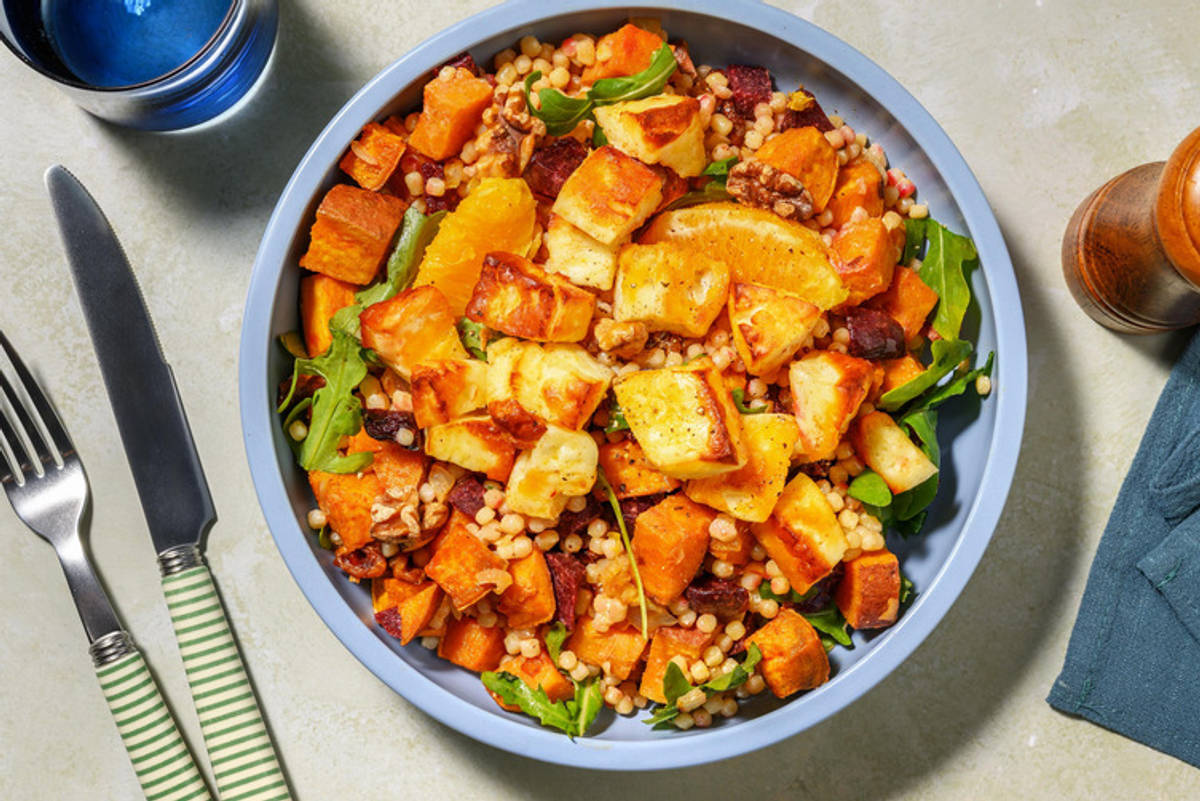 Perlencouscoussalat mit Rote Beete & Bio-Halloumi