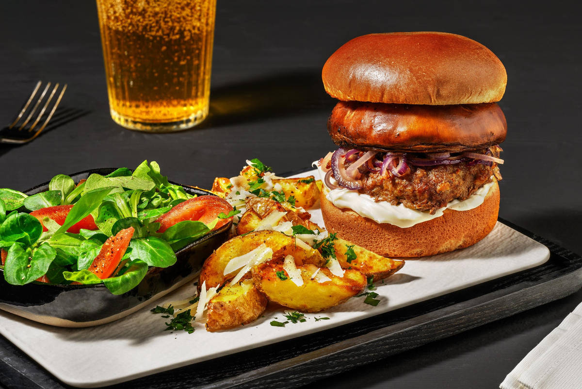 Luxe Hamburger with Truffle-Parm Fries