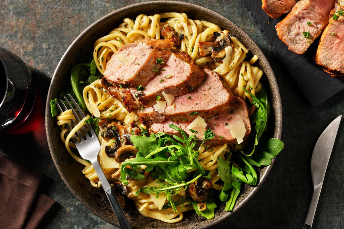 Entrecôte et linguine parfumées à la truffe 