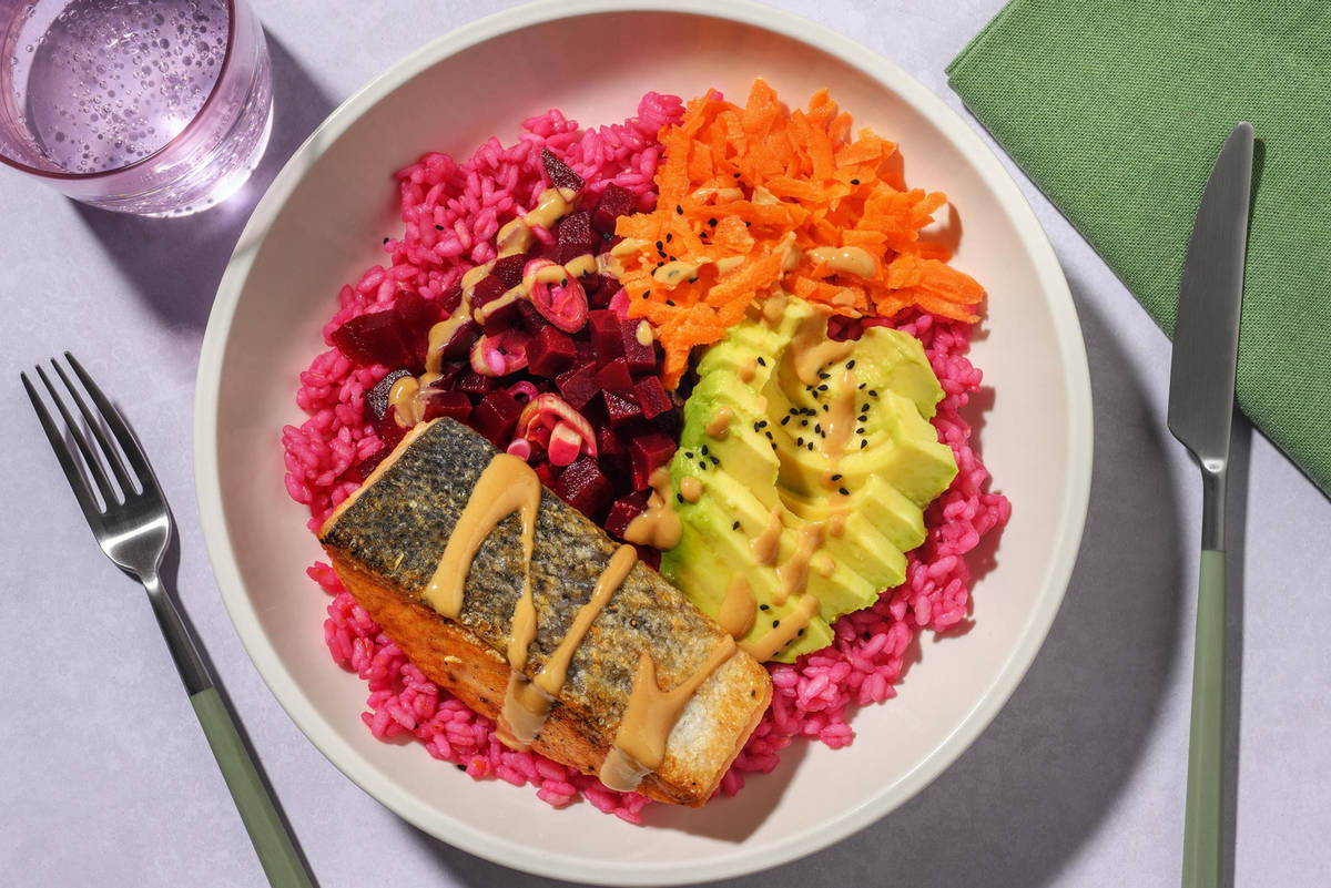 Japanische Sakura Bowl! mit Lachsfilet