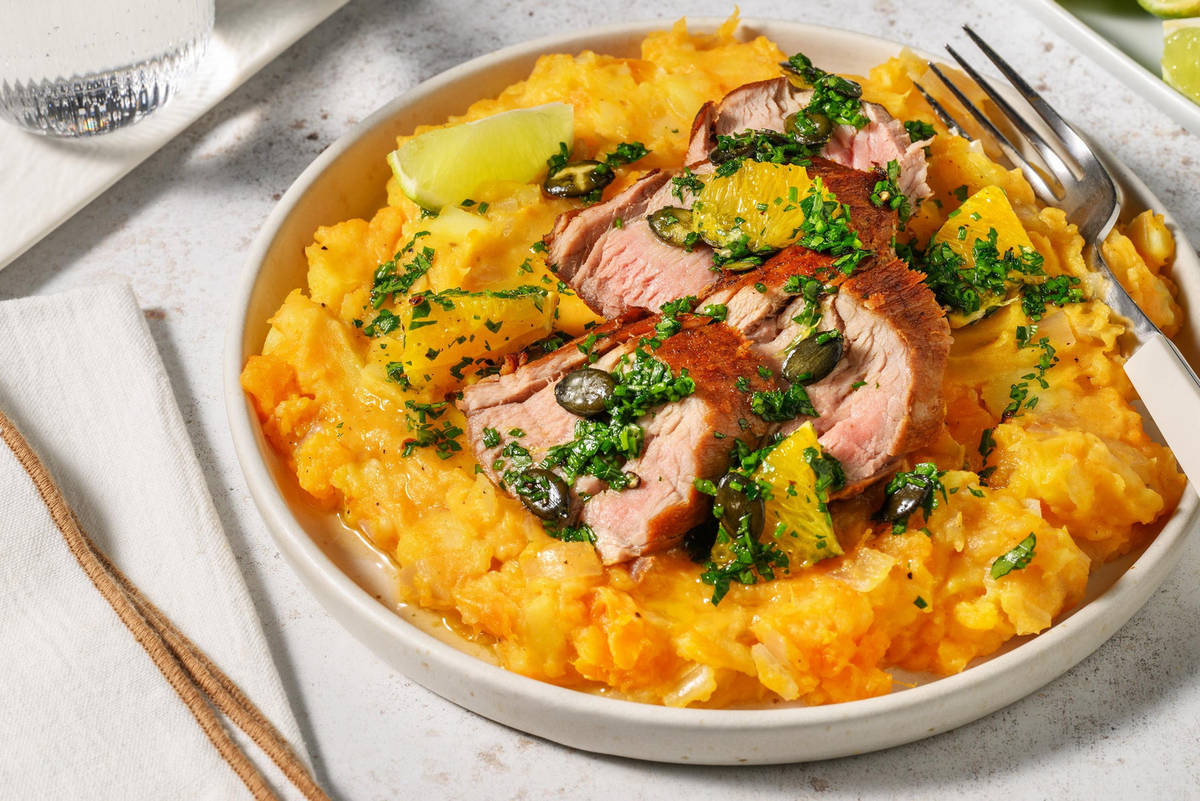 Bio-Schweinefilet mit Zitrus-Orangen-Gremolata 