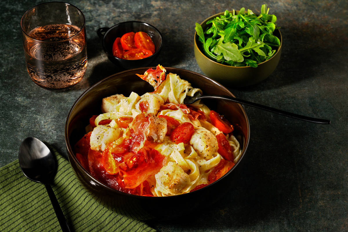 Pan-Fried Monkfish and Creamy Tagliatelle