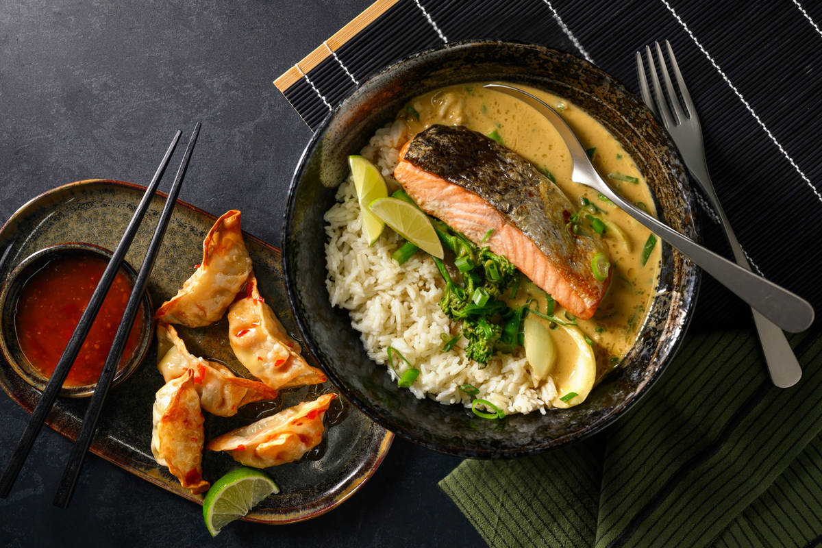 Roasted Salmon and Thai Green Style Curry 