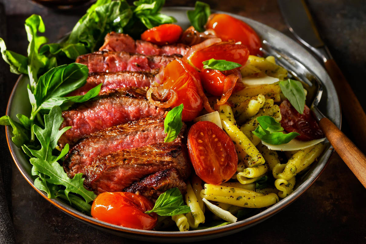 Tournedos & casarecce au pesto, Grana Padano et basilic