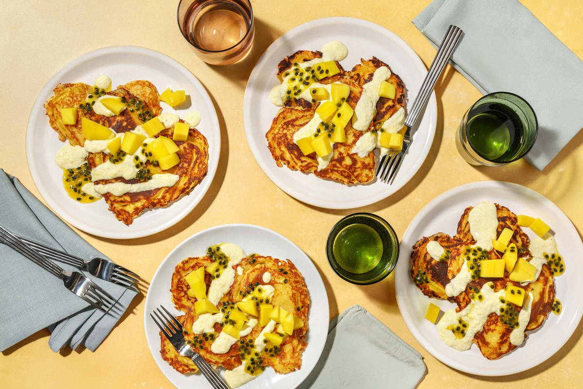 Pannkakor med mangoyoghurt