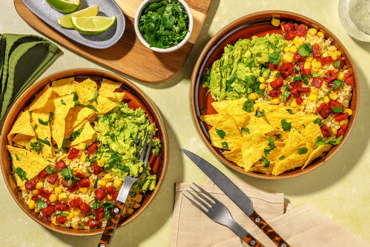 Snabb mexikansk chorizo- och bulgurbowl