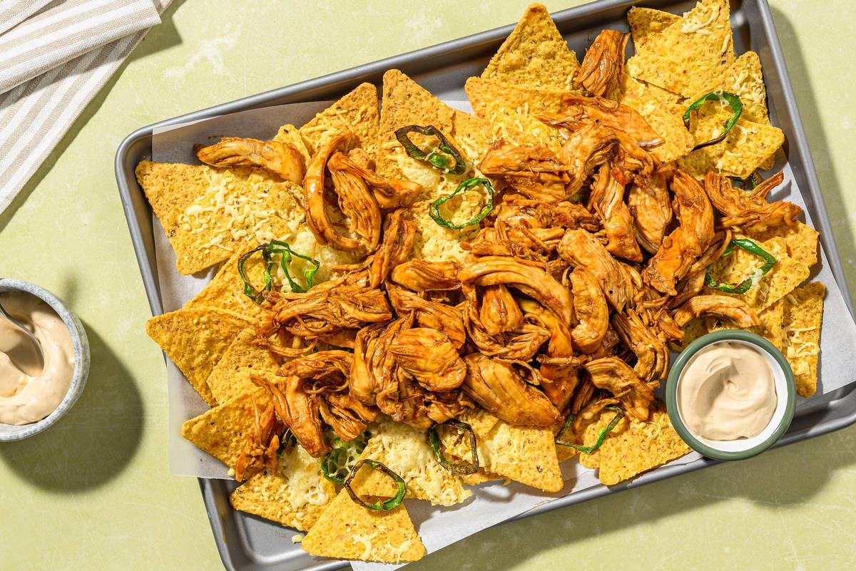 BBQ pulled chicken nachos