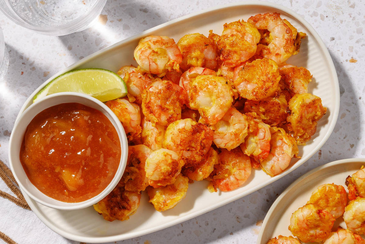Tandoori stijl gemarineerde garnalen