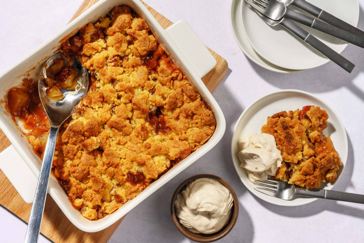 Appel crumble met gezouten karamel