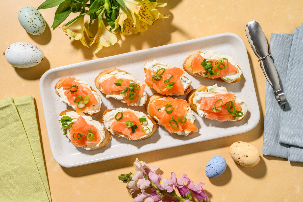 Easter Smoked Salmon Crostini