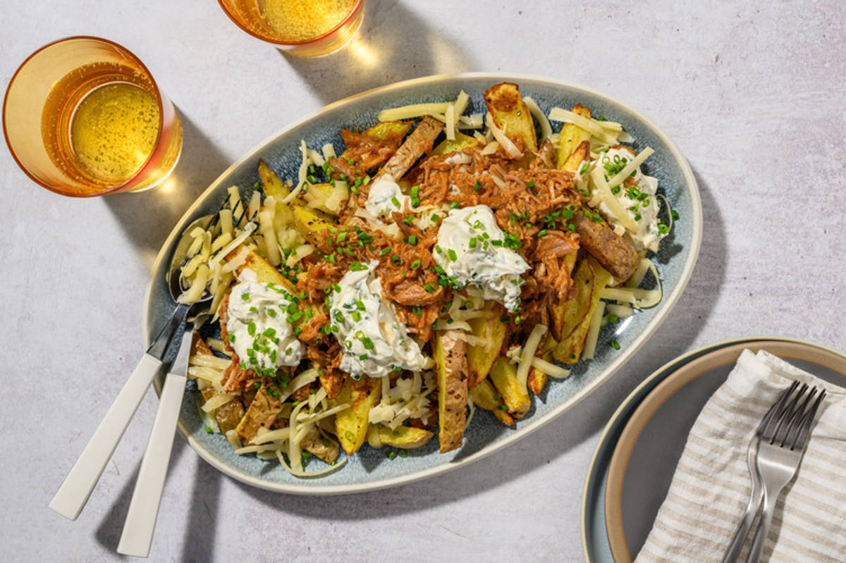 BBQ Pulled Pork Cheesy Chips