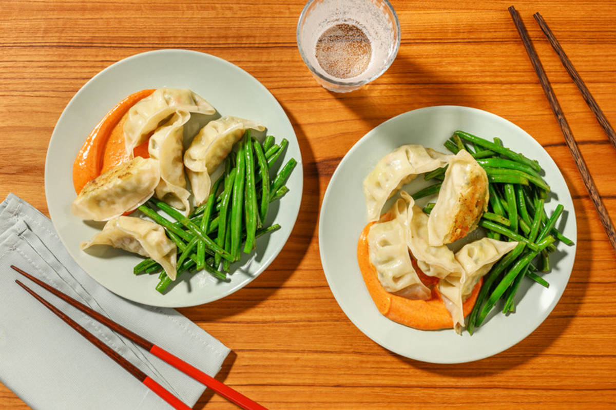 Veg Gyoza with Gochujang Aioli