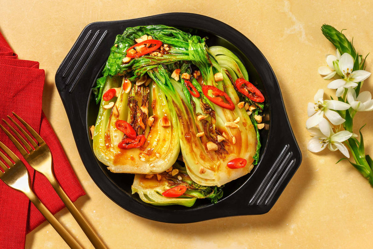 Sesame and Ginger Dressed Pak Choi Side Dish