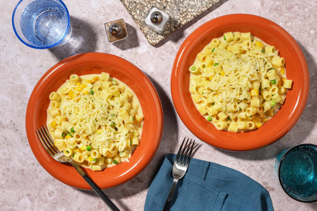 Easy Cheesy Ditali Pasta in a Creamy Sauce