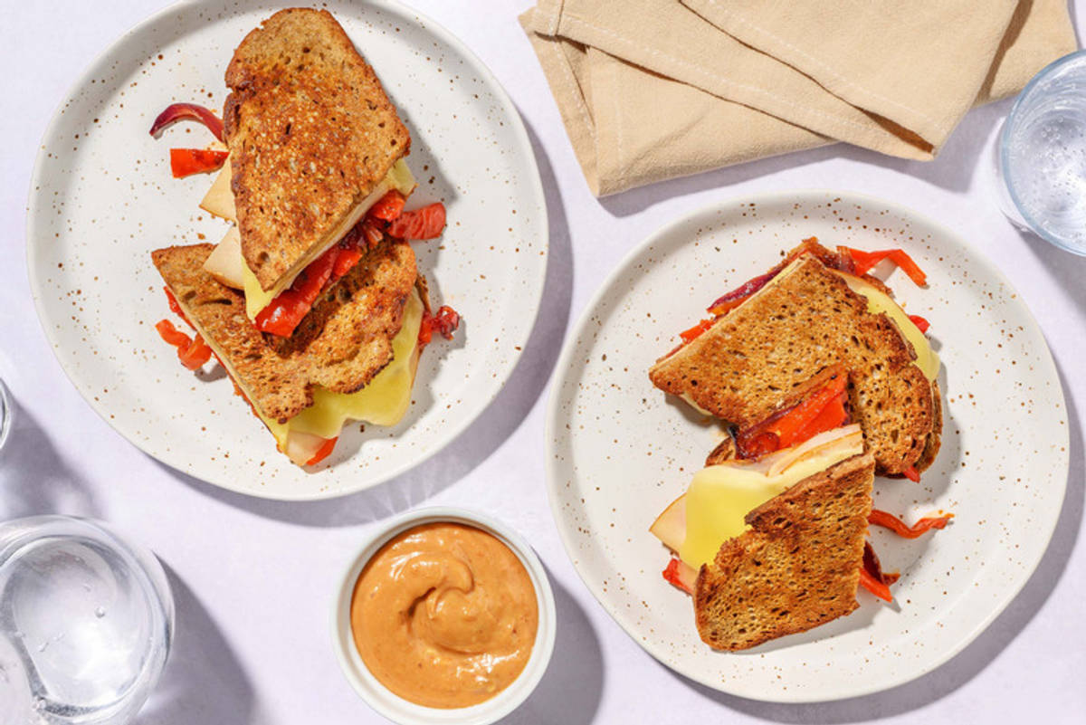 Croque-monsieur au poulet et gouda