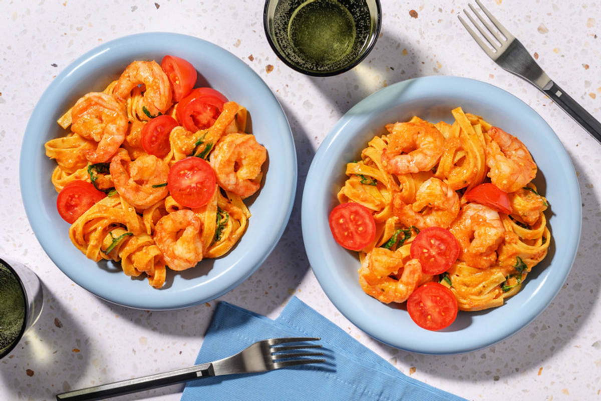 Tagliatelle fraîches aux crevettes