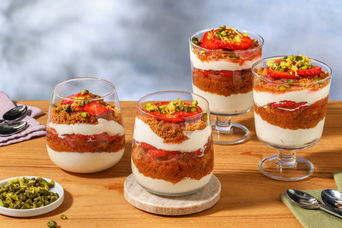 No-bake rabarber cheesecake