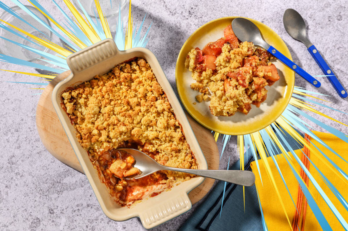 Apple, Pear & Blueberry Crumble Inspired by Mega Lucario