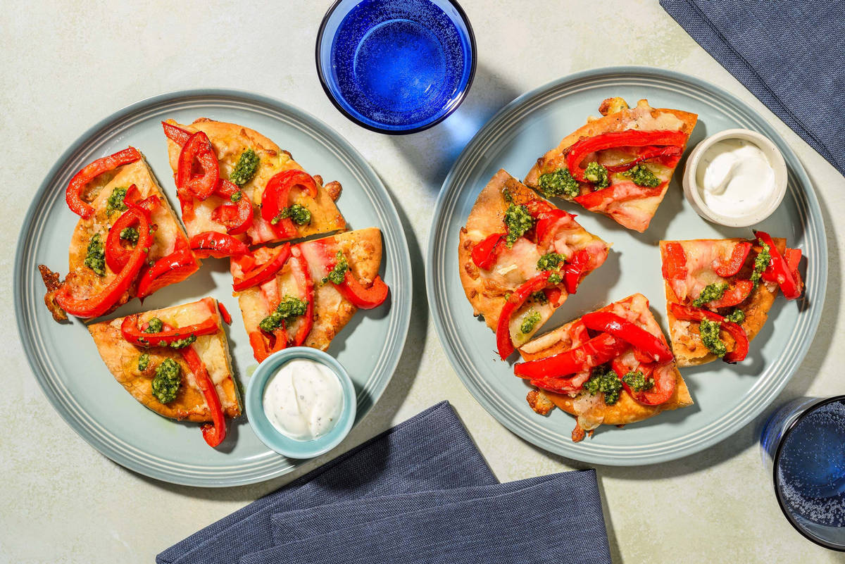 Kids' Cheesy Pesto Flatbreads