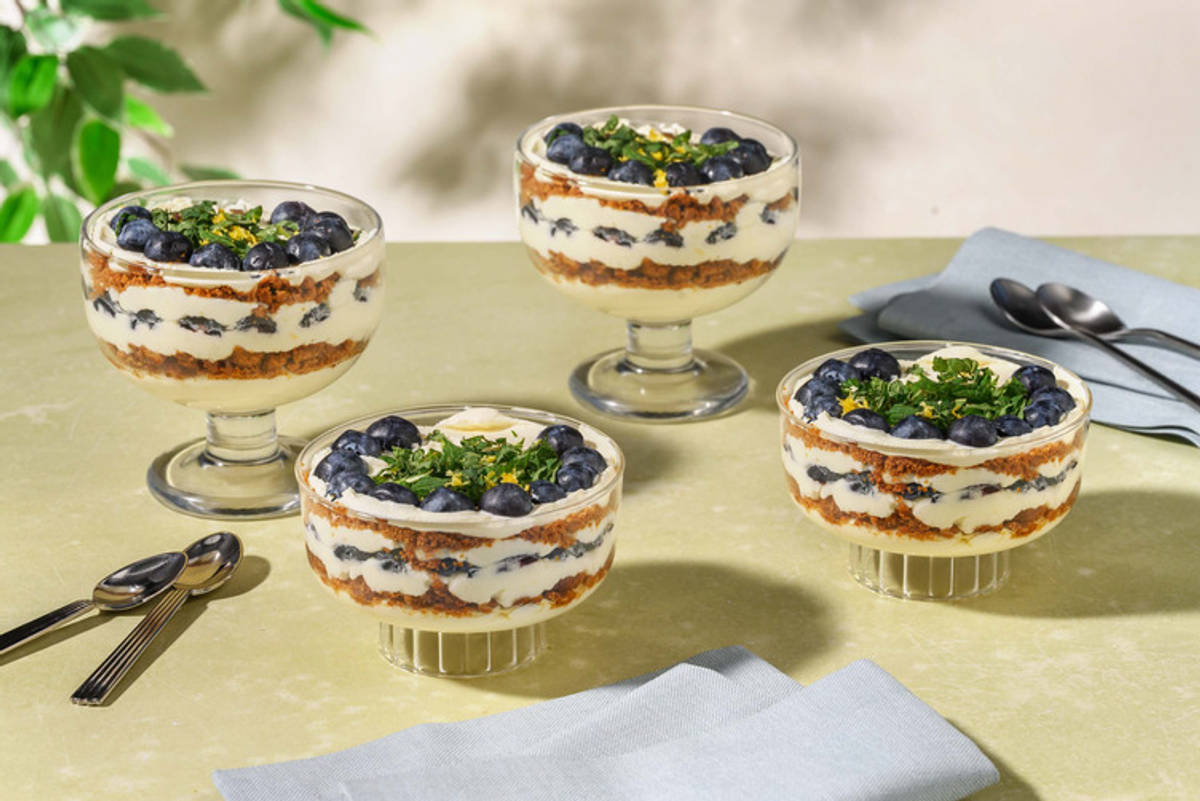 No bake cheesecake met blauwe bessen