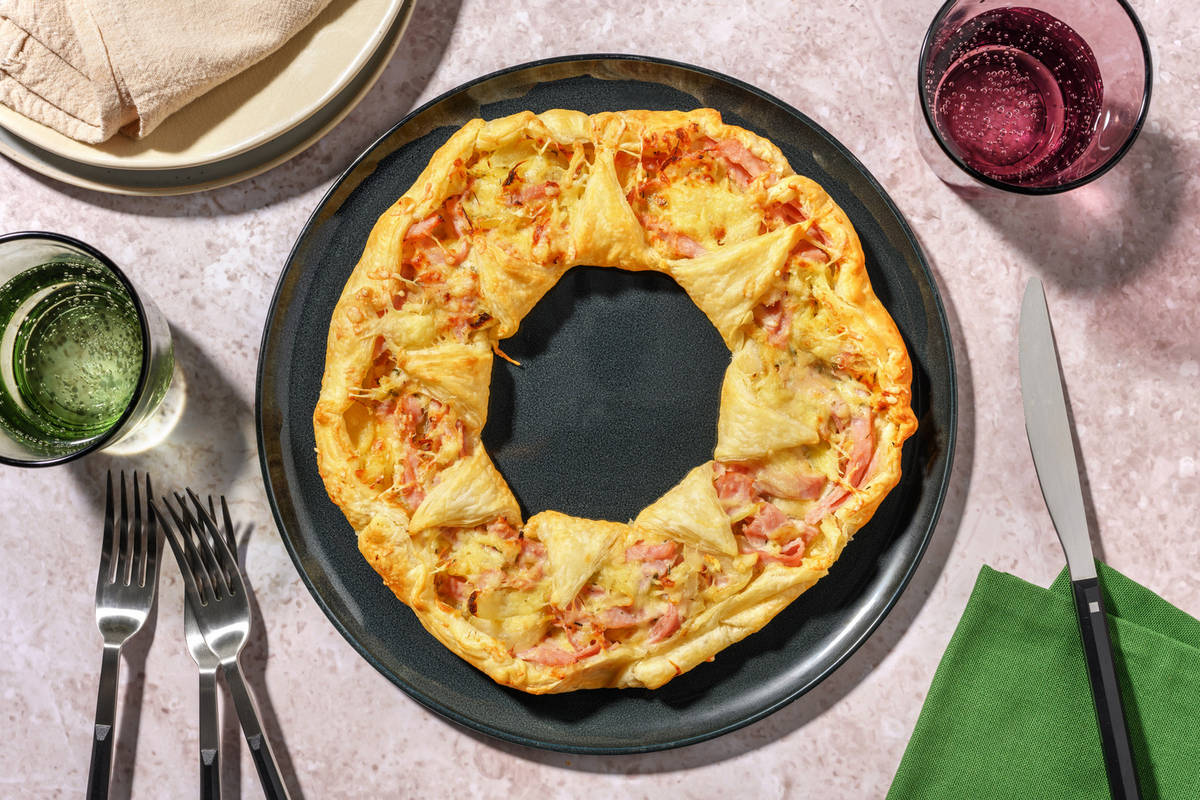 Feuilleté cheesy jambon & confit d'oignons