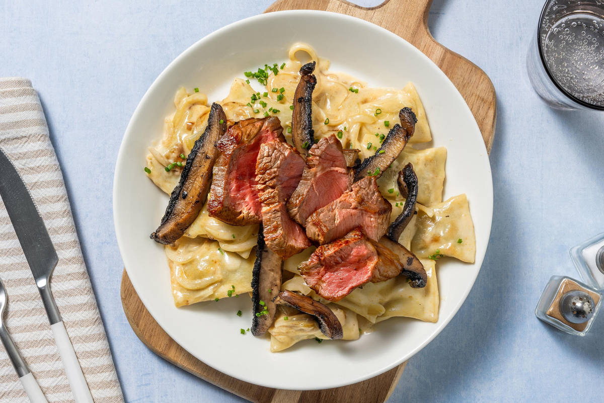 Vegane Maultaschen mit extra Rindersteak