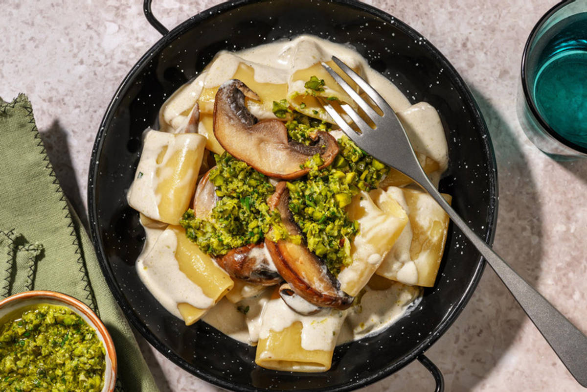 Paccheri mit Pistazien-Gremolata