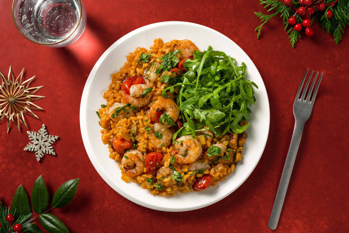 Tomato Risotto with Shrimp