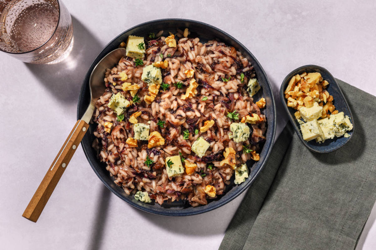 Risotto invernale al radicchio e Gorgonzola Dop