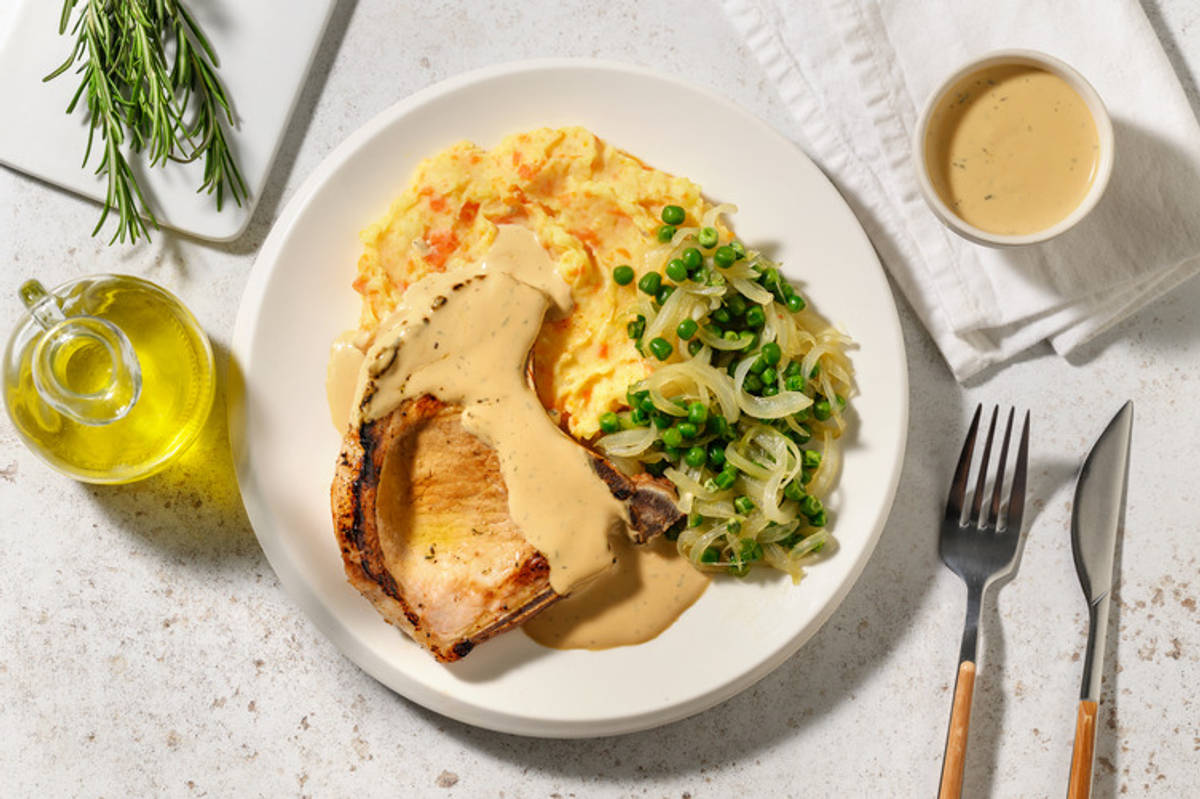 Extra de chuleta de cerdo en salsa de romero